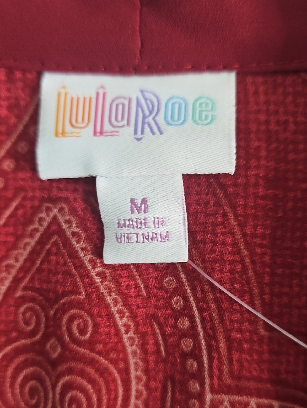 LuLaRoe Aurora Red Embroidered Paisley Kimono - Picture 3 of 6